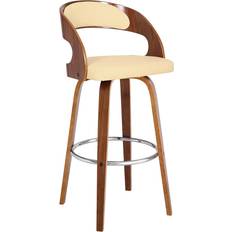 Armen Living Shelly Cream/Walnut Bar Stool 104.1cm