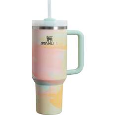 With Handles Tumblers Stanley Quencher H2.0 FlowState Warm Serene Brushstrokes Tumbler 118.3cl