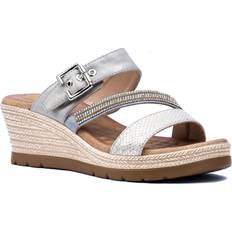 Silver - Women Espadrilles Gc Shoes Monica Espadrille Wedge Sandal Silver