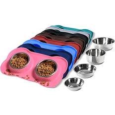 Hubulk Hubulk Pet Dog Bowls 2 Steel Dog Bowl