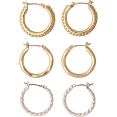 Lucky Brand Mini Textured Hoop Sets - Gold/Silver