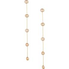 Ettika Dripping Delicate Drop Earrings - Gold/Pearls