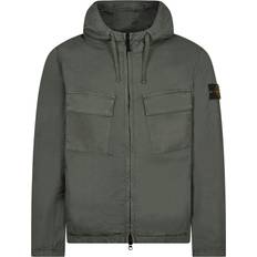 Stone Island Micro Twill Full Zip Hooded Jacket - Military