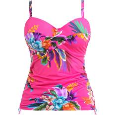 Pink - Women Swimwear Fantasie Halkidiki Twist Front Tankini Top - Orchid