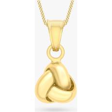 IBB 9ct Yellow Gold Knot Pendant Necklace, Gold