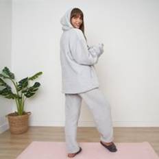 Best Pyjamas Dreamscene Soft Coral Sherpa Fleece Pyjamas Light Grey