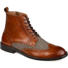 Thomas & Vine Men's Jarett Width Tru Comfort Foam Lace-Up Wingtip Ankle Boots Cognac