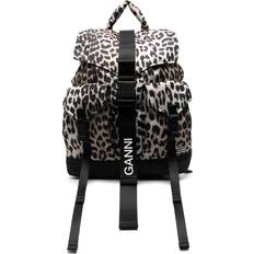 Ganni Leopard Tech Backpack Recycled Polyester Women's One size