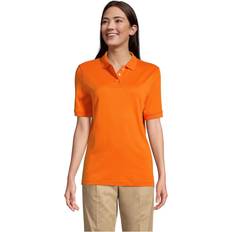 Lands' End Clothing Lands' End Women's School Uniform Short Sleeve Interlock Polo Shirt Orange spice