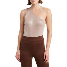 Polyester Bodysuits L'agence Women's Sheridan One Shoulder Bodysuit Macchiato