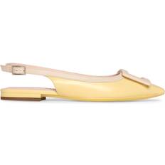 Roger Vivier Gommettine leather slingback flats yellow