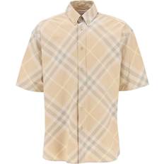 Beige Shirts Burberry Check Cotton Shirt