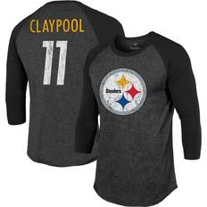 Majestic Threads Fanatics Men's Chase Claypool Black Pittsburgh Steelers Team Player Name & Number Tri-Blend Raglan 3/4-Sleeve T-Shirt