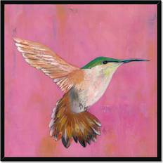 Beachcrest Home Sweet Hummingbird Black Framed Paper Print Framed Art 95x95cm