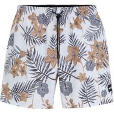 Hugo Boss White Swimwear Hugo Boss Men's Tropical-Print Quick-Drying Swim Shorts White