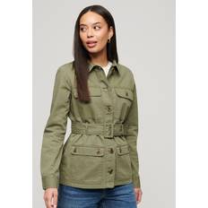 Superdry L - Softshell Jacket - Women Clothing Superdry Cotton Belted Safari Jacket, Wild Khaki