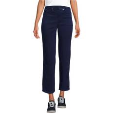 Lands' End Jeans Lands' End Women's Starfish High Rise Pull On Knit Denim Straight Crop Jeans Dark indigo