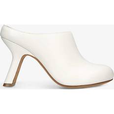 Loewe White Terra Curved-heel Leather Heeled Mules Eur Women