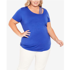 Avenue Plus V Cut Out Top Dazzling Blue