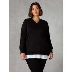 Live Unlimited Curve V-Neck Relaxed Fit Sweatshirt, Black