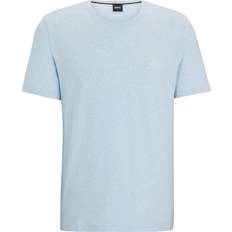 BOSS Stretch-Cotton T-shirt with Embroidered Logo - Light Blue