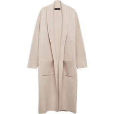 Mango Oversized Knitted Coat - Light/Pastel Grey