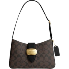 Coach Eliza Shoulder Bag In Signature Canvas - Gold/Brown Black