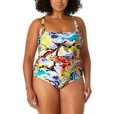 Anne Cole Belted Square Neck One-Piece