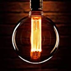 Auraglow Mysa led Light Bulb – Vintage Retro Rustic Edison Style Decorative Energy Efficient Filament E27 Screw G125 Globe Shape