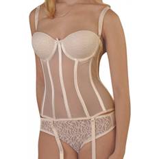 Carnival Bras: Full Coverage Sheer Strapless Bustier 429, Women's, C, Natural