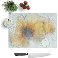 Yellow Chopping Boards East Urban Home Tempered Glass Yellow Coneflowers Abstract Chopping Board