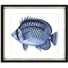 John Lewis Blue Fish 2 Print & Blue Framed Art