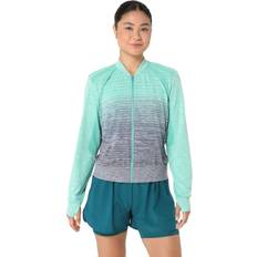 Clothing Asics Nagino Run Jacket Seamless Green Woman