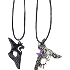 Onbuy Couple Lover Necklace - Black/Silver/Purple/White