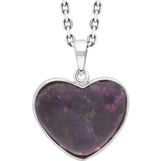 C. W. Sellors Heart Necklace - Silver/Purple