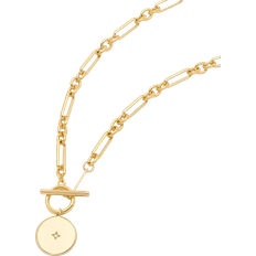 Estella Bartlett Star Coin T-Bar Chain Necklace - Gold/Transparent