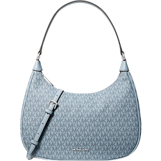 Michael Kors Cora Large Logo Shoulder Bag - Pale Blue/Navy