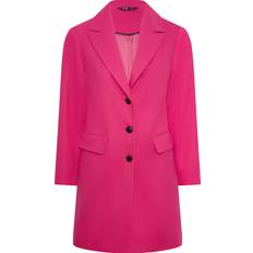 Pink - W34 - Women Clothing Yours Curve Midi Formal Coat Plus Size - Pink