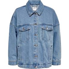 Only Safe Oversized Denim Jacket - Blue/Medium Blue Denim