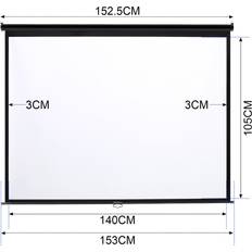 LivingAndHome Manual Projector Screen Matt Pull Down Projection