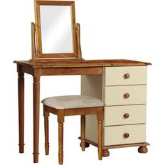 Rectangular Dressing Tables Furniture To Go Single Cream/Pine Dressing Table 47.5x100cm