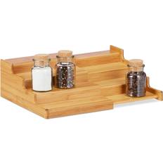 Relaxdays Bamboo 4-Tier Spice Rack