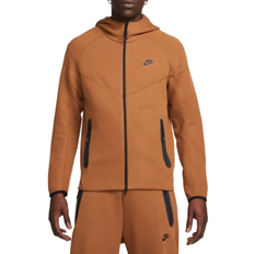 Brown - Men Jumpers Nike Men's Sportswear Tech Fleece Windrunner Full-Zip Hoodie - Light British Tan/Black