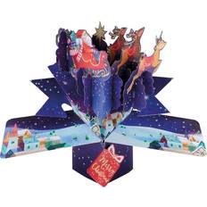 Second Nature Santa & His Sleigh Pop Up Christmas Greeting Card Second Nature 3D Pop Up Card