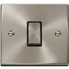 Click Scolmore Deco Satin Chrome 1 Gang Plate Switch 10A With Ingot VPSC425BK