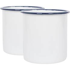 Enamel Utensil Holders Argon Tableware 15.5cm White Enamel Pack of 2 Utensil Holder