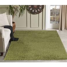 Serdim Rugs Plain Room Fluffy Shaggy Green