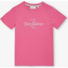 Juicy Couture Girls Hot Pink Kids Diamante-embellished Short-sleeve Cotton-jersey T-shirt 7-16 Years 14-15 Years