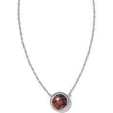 Kendra Scott Ball 19" Adjustable Pendant Necklace Silver/Dark Orange