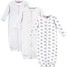 Touched By Nature Organic Cotton Zipper Gowns, MARCHING ELEPHANT, Preemie